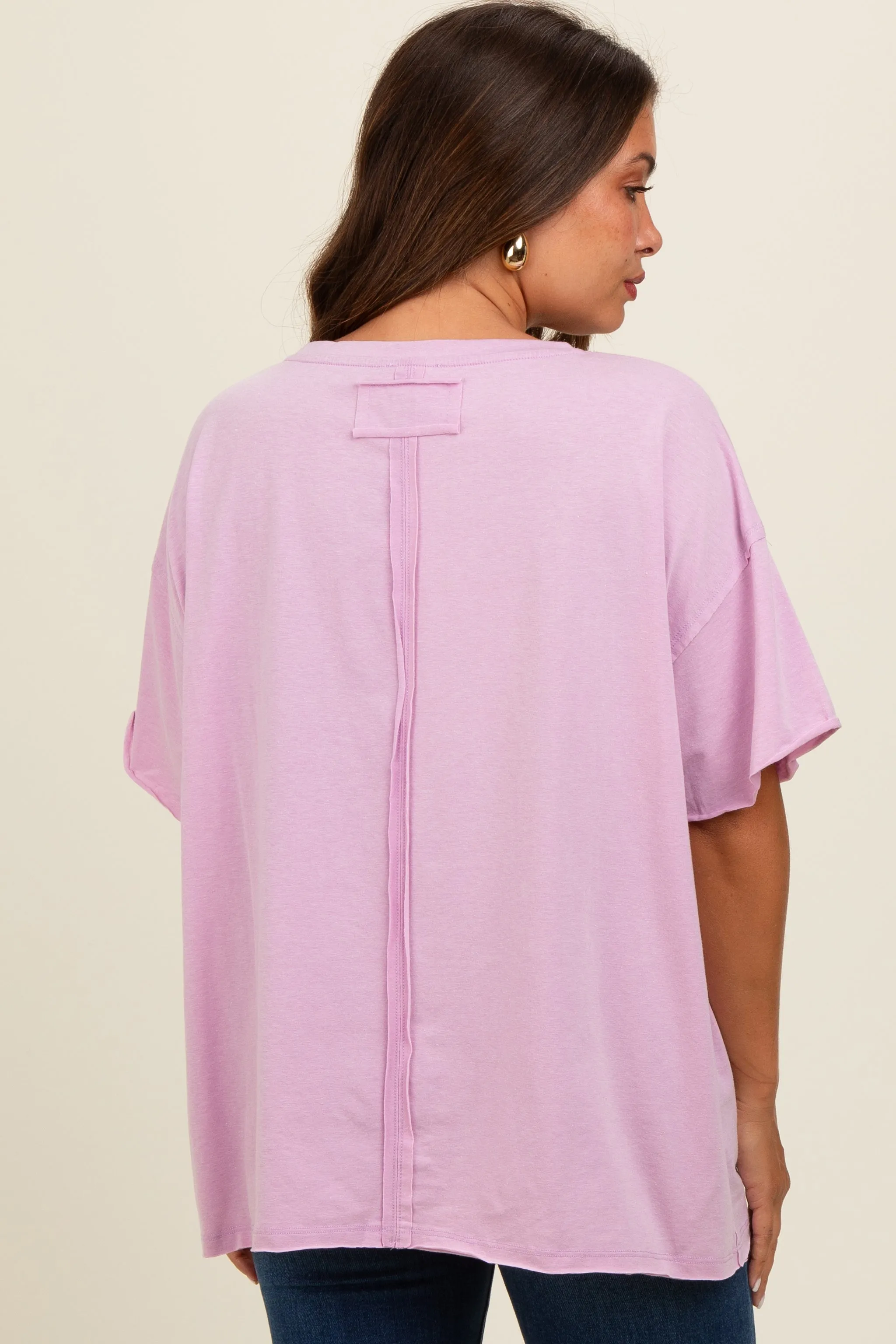 Lavender Raw Rolled Hem Maternity Top sold by Pinkblush product image thumbnail 4