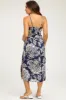 Navy Floral Front Twist Maternity Midi Dress sold by Pinkblush