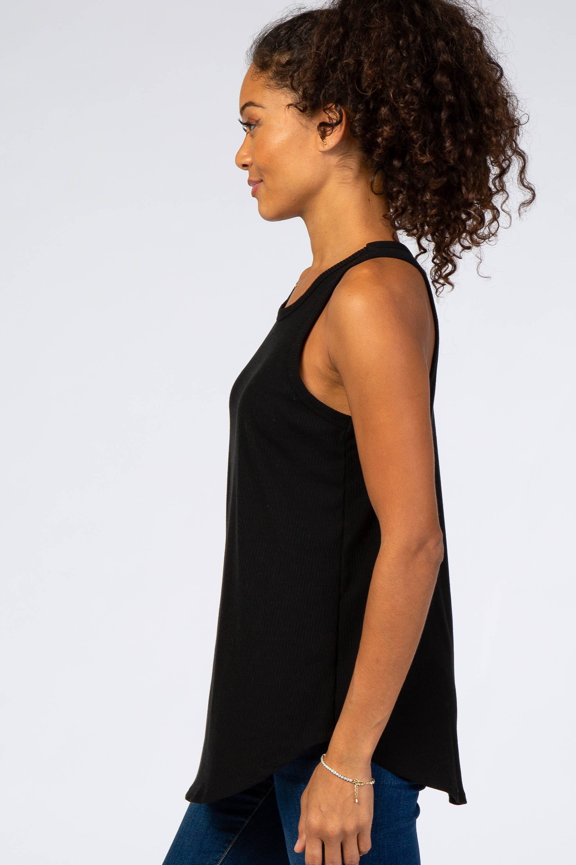 Black Ribbed Sleeveless Top sold by Pinkblush product image thumbnail 2