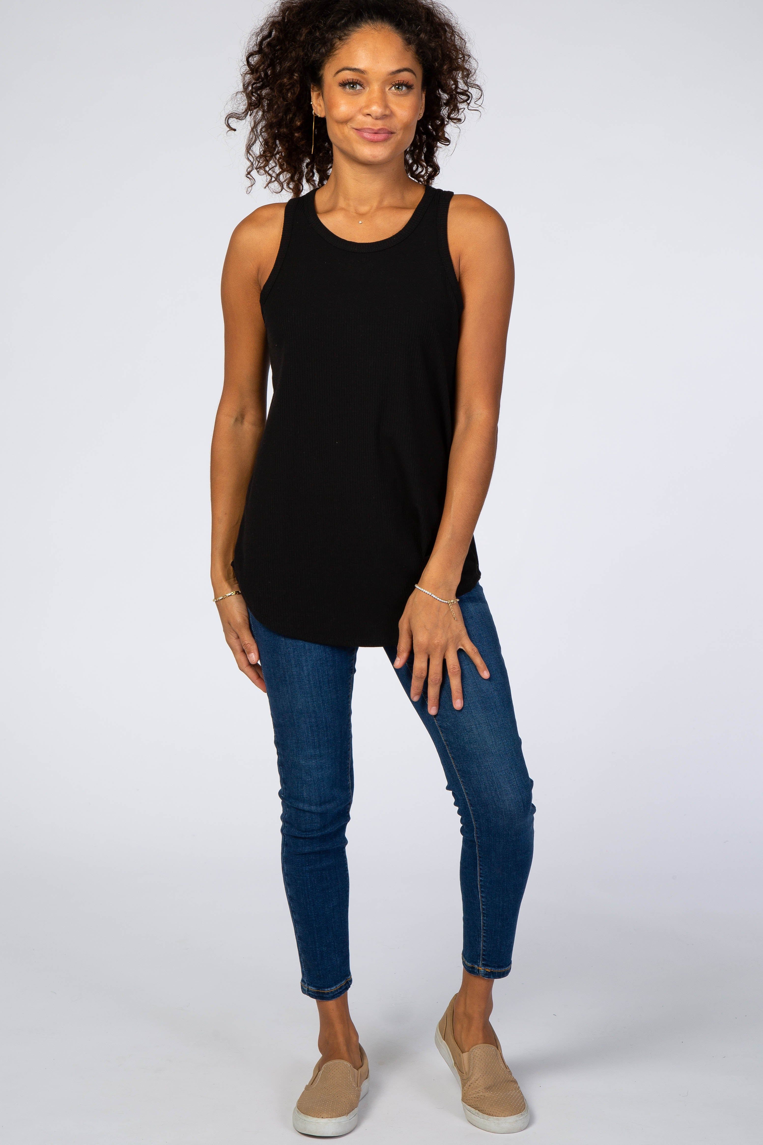 Black Ribbed Sleeveless Top sold by Pinkblush product image thumbnail 4
