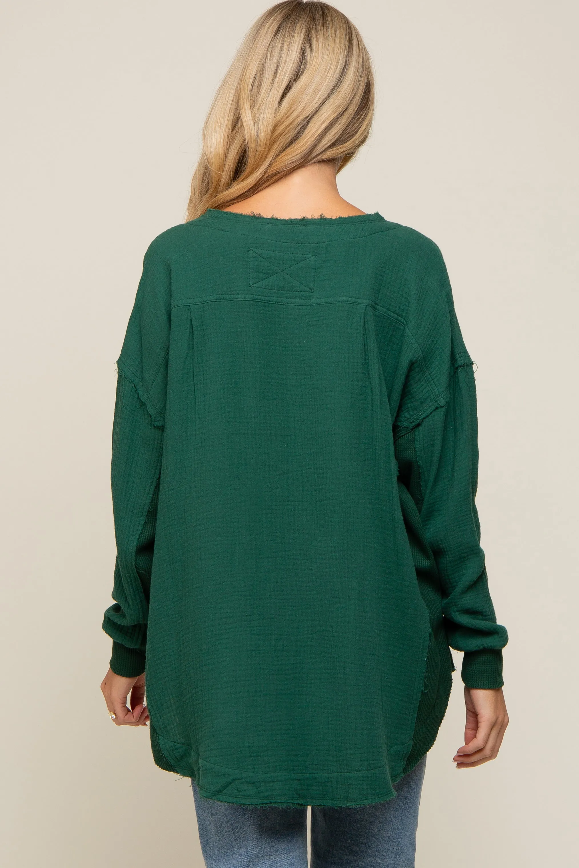 Forest Green Lightweight Button Front Maternity Tunic Top sold by Pinkblush product image thumbnail 3