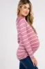 Mauve Striped Ruched Maternity Top sold by Pinkblush