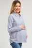 Blue Striped Basic Button Down Maternity Top sold by Pinkblush