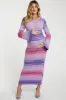 Pink Ombre Striped Sweater Knit Maternity Dress sold by Pinkblush