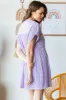 Lavender Texture Knit Pocket Pleat Mini Dress sold by Pinkblush