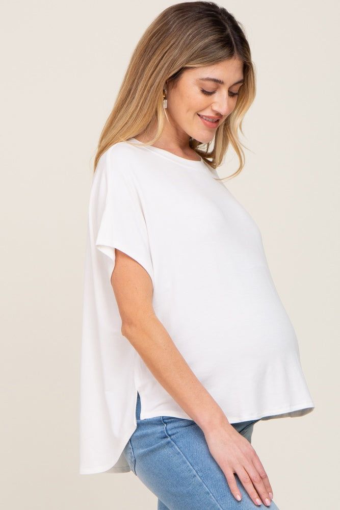 White Oversized Boxy Maternity Top sold by Pinkblush product image thumbnail 2