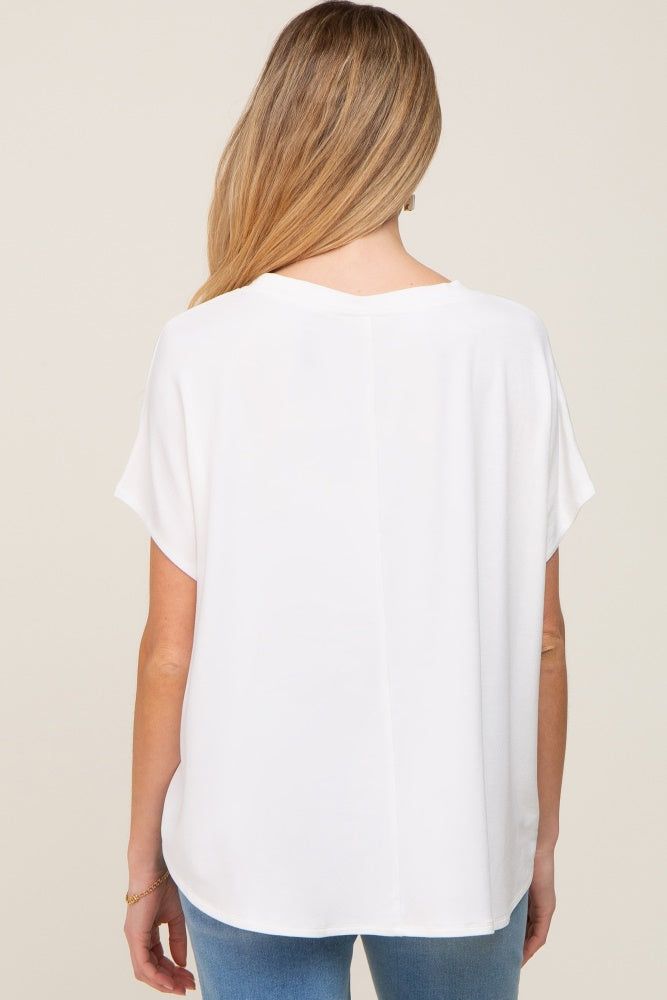 White Oversized Boxy Maternity Top sold by Pinkblush product image thumbnail 3