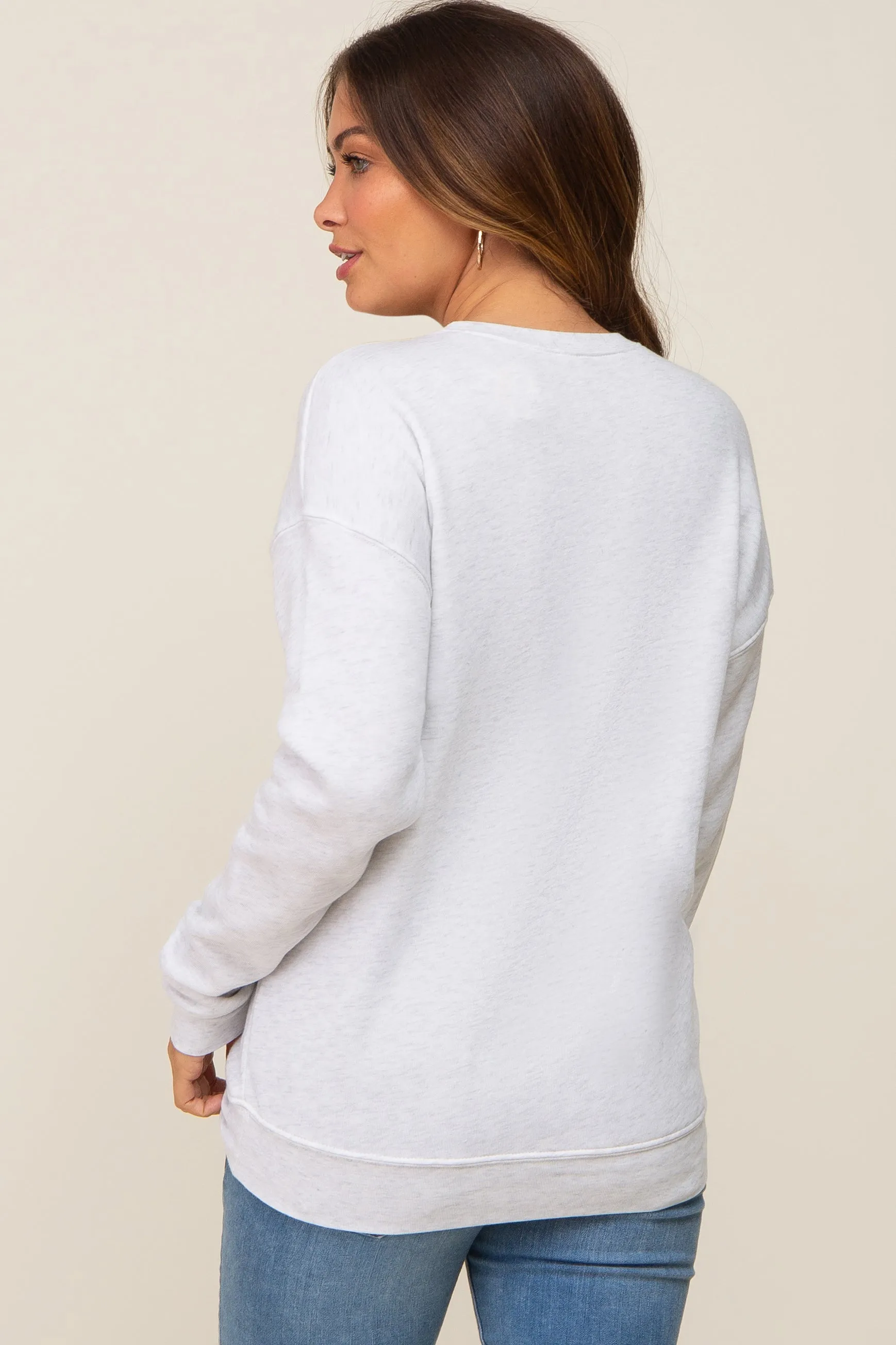 Heather Grey Ultra Soft Mother Maternity Sweatshirt sold by Pinkblush product image thumbnail 3