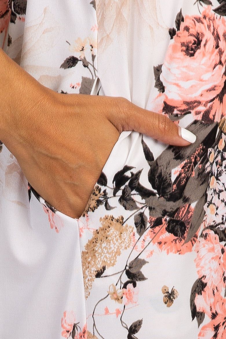 Peach Floral Short Sleeve Maternity Maxi Dress sold by Pinkblush product image thumbnail 4