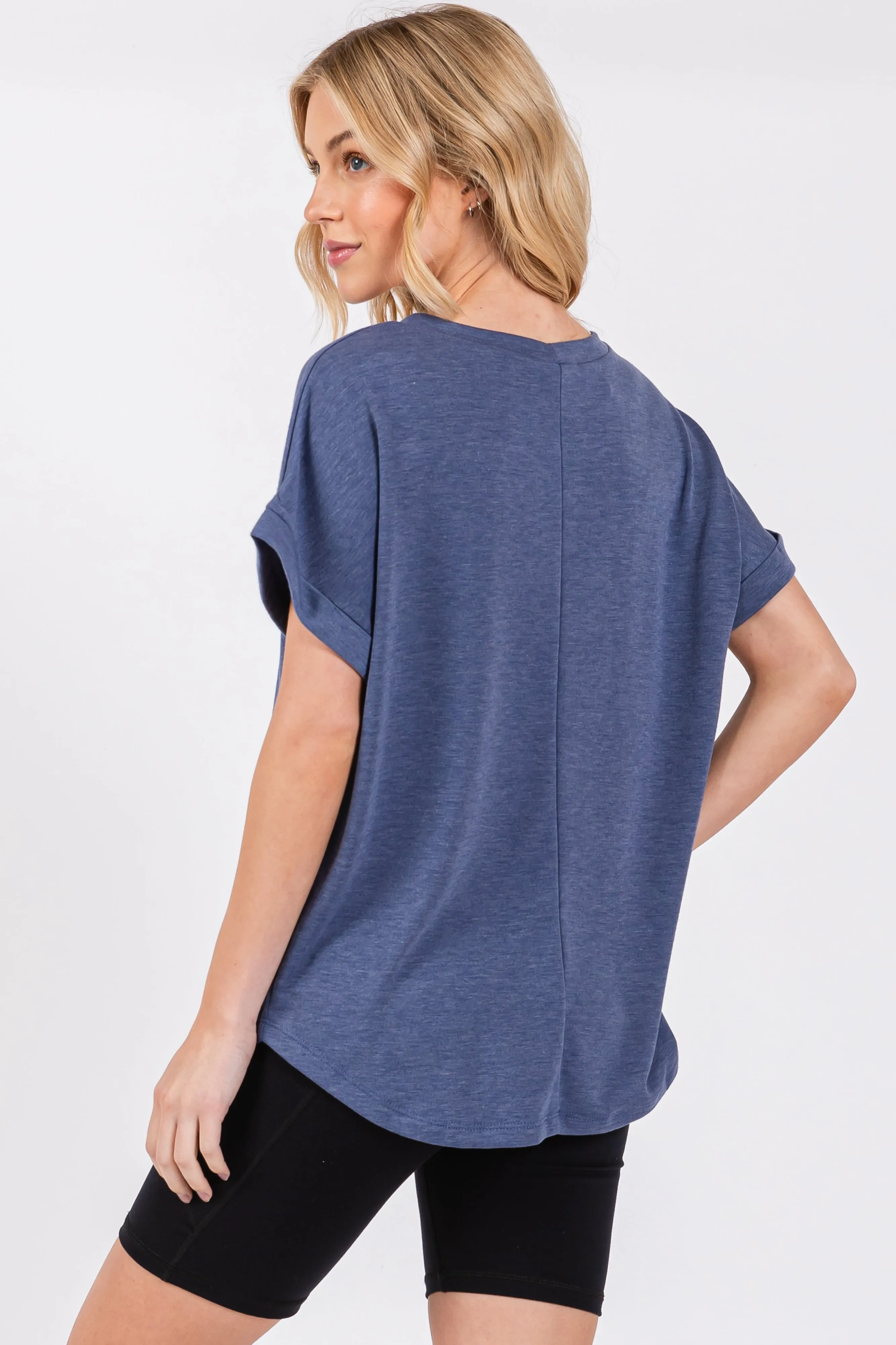 Blue Short Sleeve Terry Top sold by Pinkblush product image thumbnail 3