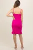 Fuchsia Ruffle Hem Maternity Midi Dress sold by Pinkblush