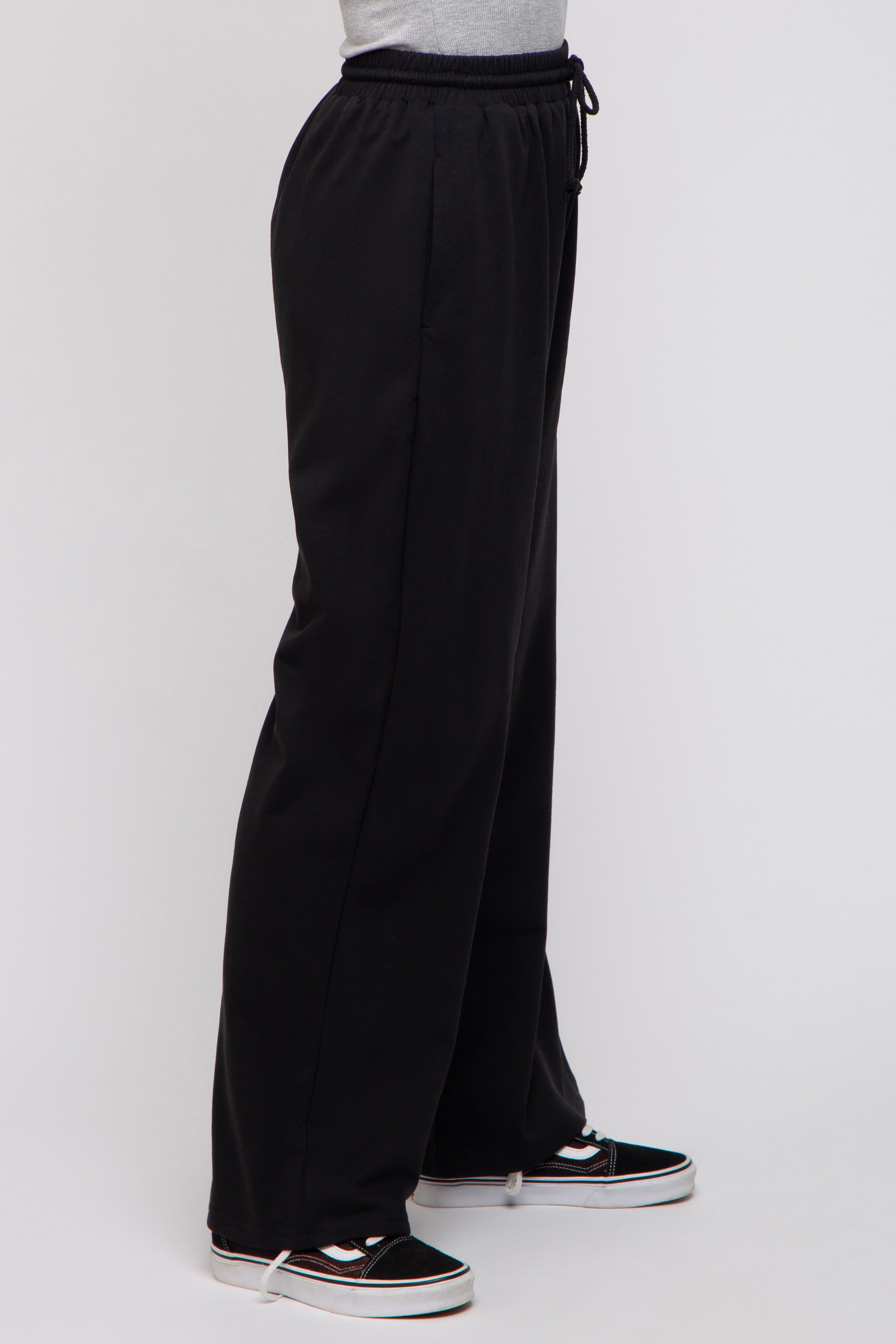 Black Drawstring Wide Leg Lounge Pants sold by Pinkblush product image thumbnail 3