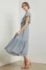 Light Blue Cuffed Sleeve Front Tie Maxi Dress sold by Pinkblush