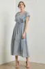 Light Blue Cuffed Sleeve Front Tie Maxi Dress sold by Pinkblush