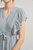 Light Blue Cuffed Sleeve Front Tie Maxi Dress sold by Pinkblush