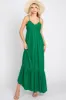 Green Floral Smocked Gathered Tier Maxi Dress sold by Pinkblush