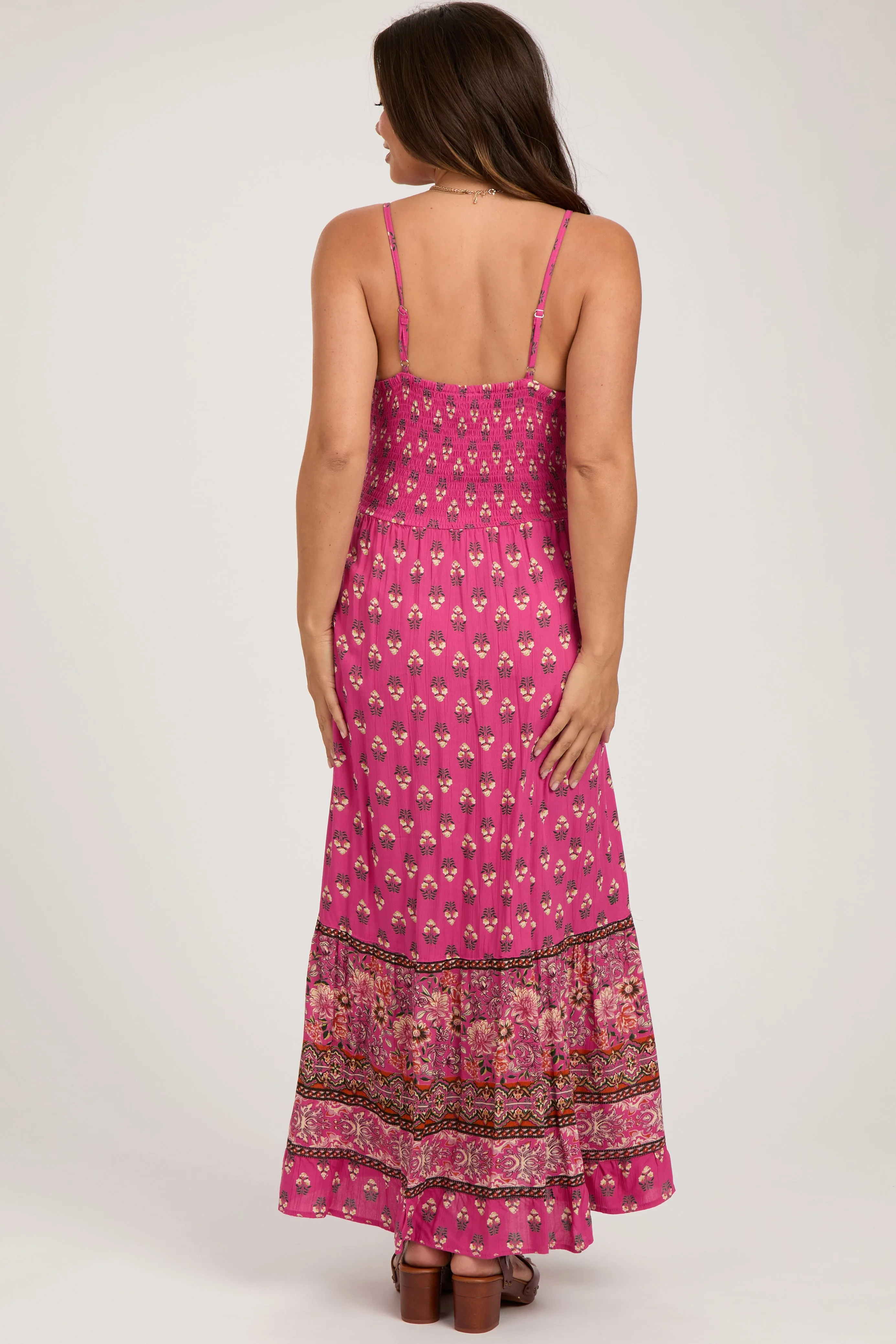 Fuchsia Floral Cutout Maternity Maxi Dress sold by Pinkblush product image thumbnail 2