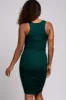 Forest Green Ruched Fitted Maternity Dress sold by Pinkblush