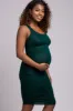 Forest Green Ruched Fitted Maternity Dress sold by Pinkblush