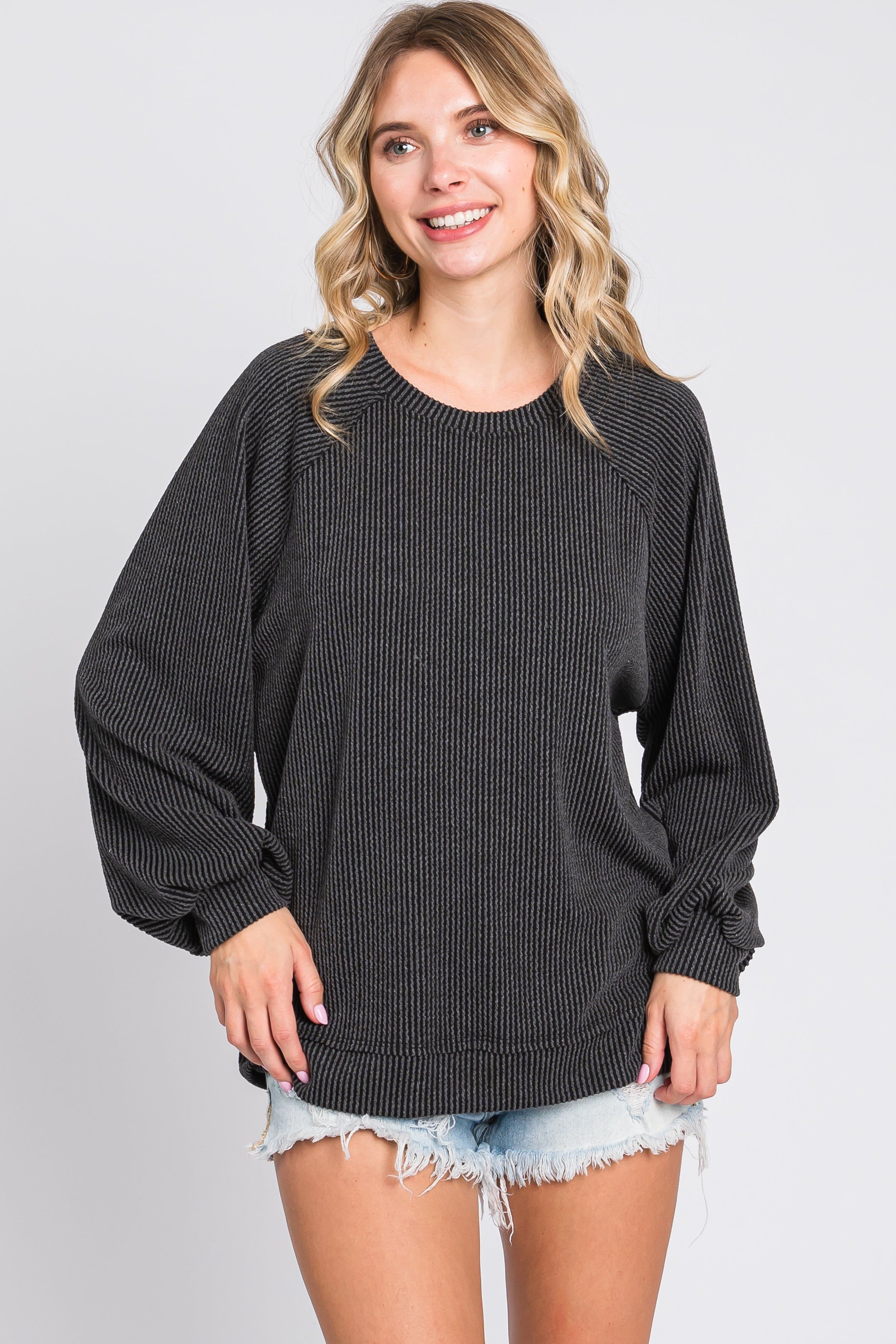 Black Ribbed Pullover Top sold by Pinkblush product image thumbnail 3