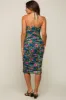 Blue Floral Sweetheart Halter Mesh Maternity Midi Dress sold by Pinkblush