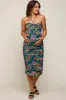 Blue Floral Sweetheart Halter Mesh Maternity Midi Dress sold by Pinkblush