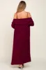 Burgundy Ribbed Cardigan 2 Piece Maternity Set sold by Pinkblush