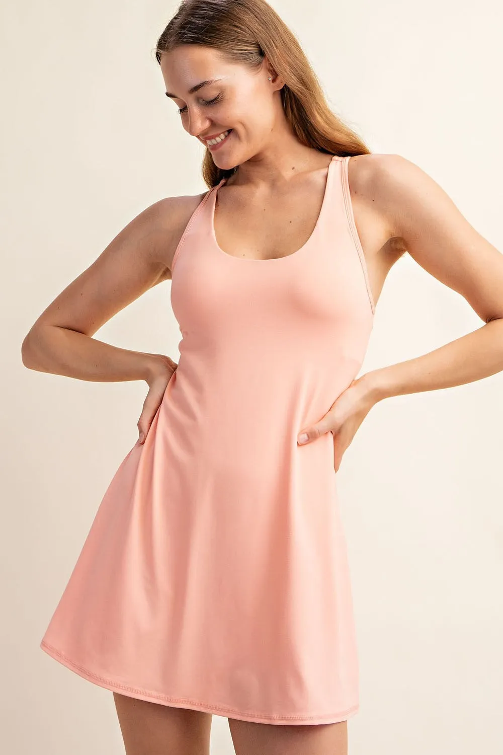 Peach Tennis Racerback Romper Dress sold by Pinkblush