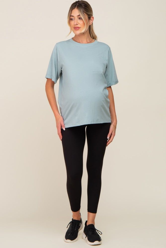 Black Basic Maternity Active Leggings sold by Pinkblush product image thumbnail 5