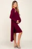Burgundy Ribbed Cardigan 2 Piece Maternity Set sold by Pinkblush