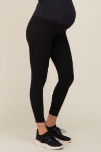 Black Basic Maternity Active Leggings sold by Pinkblush