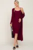 Burgundy Ribbed Cardigan 2 Piece Maternity Set sold by Pinkblush
