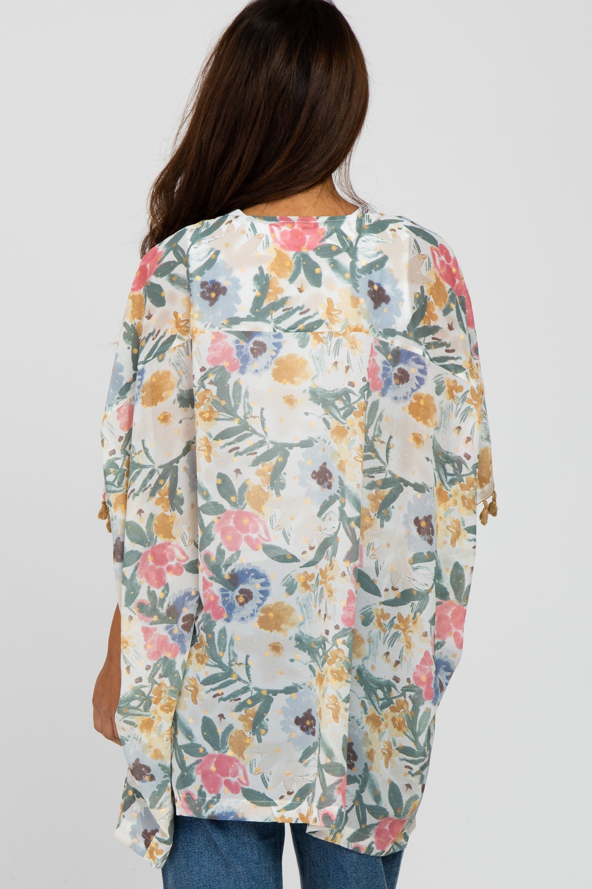 Yellow Floral Print Cover Up sold by Pinkblush product image thumbnail 4