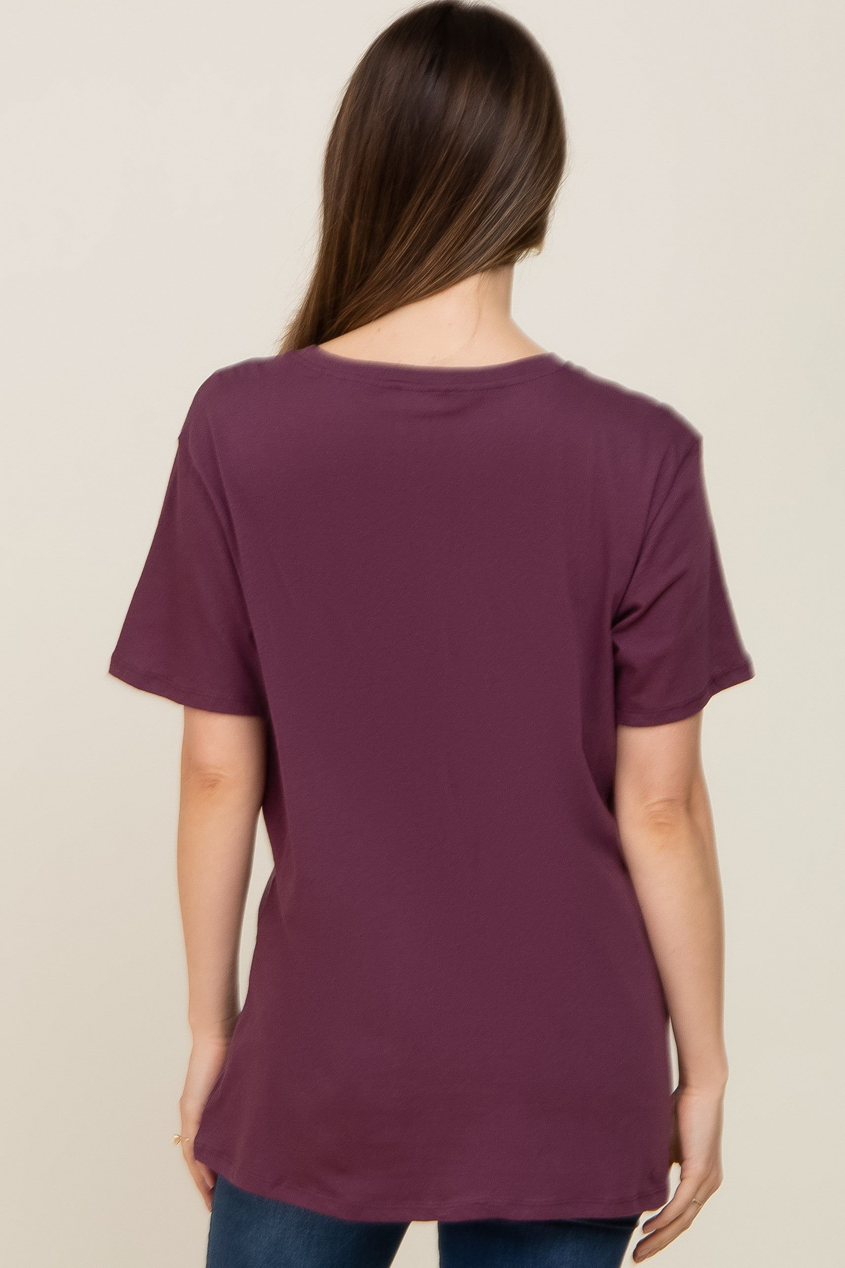 Plum Oversized Short Sleeve Maternity Top sold by Pinkblush product image thumbnail 3