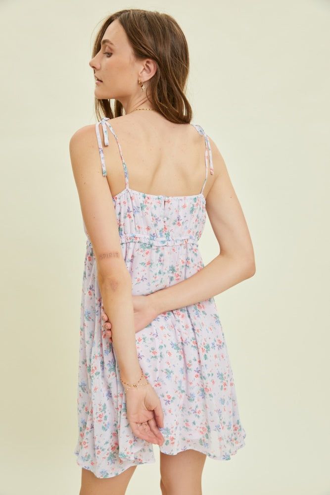 Lilac Romantic Chiffon Floral Cami Mini Dress sold by Pinkblush product image thumbnail 4