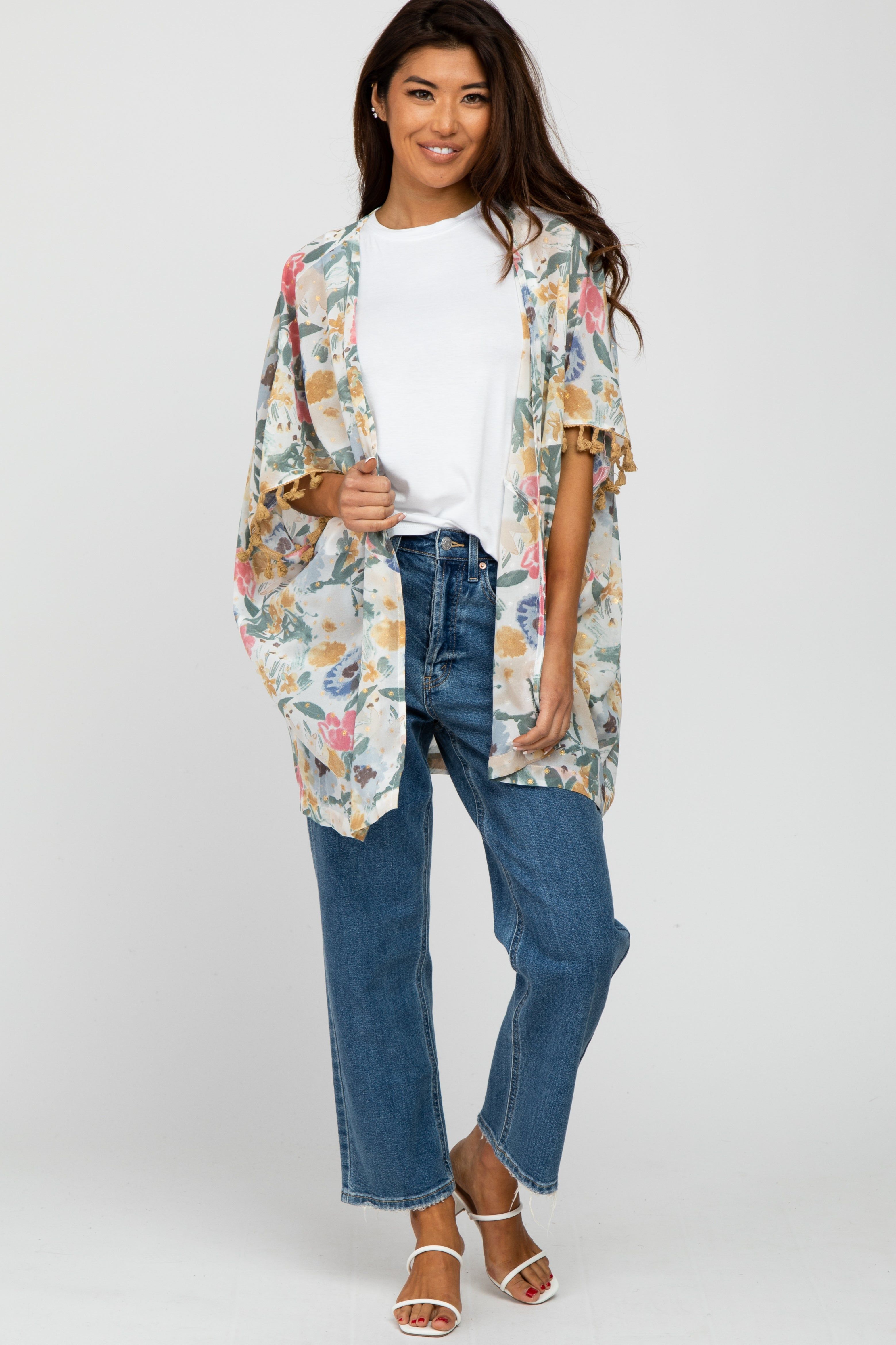 Yellow Floral Print Cover Up sold by Pinkblush product image thumbnail 2