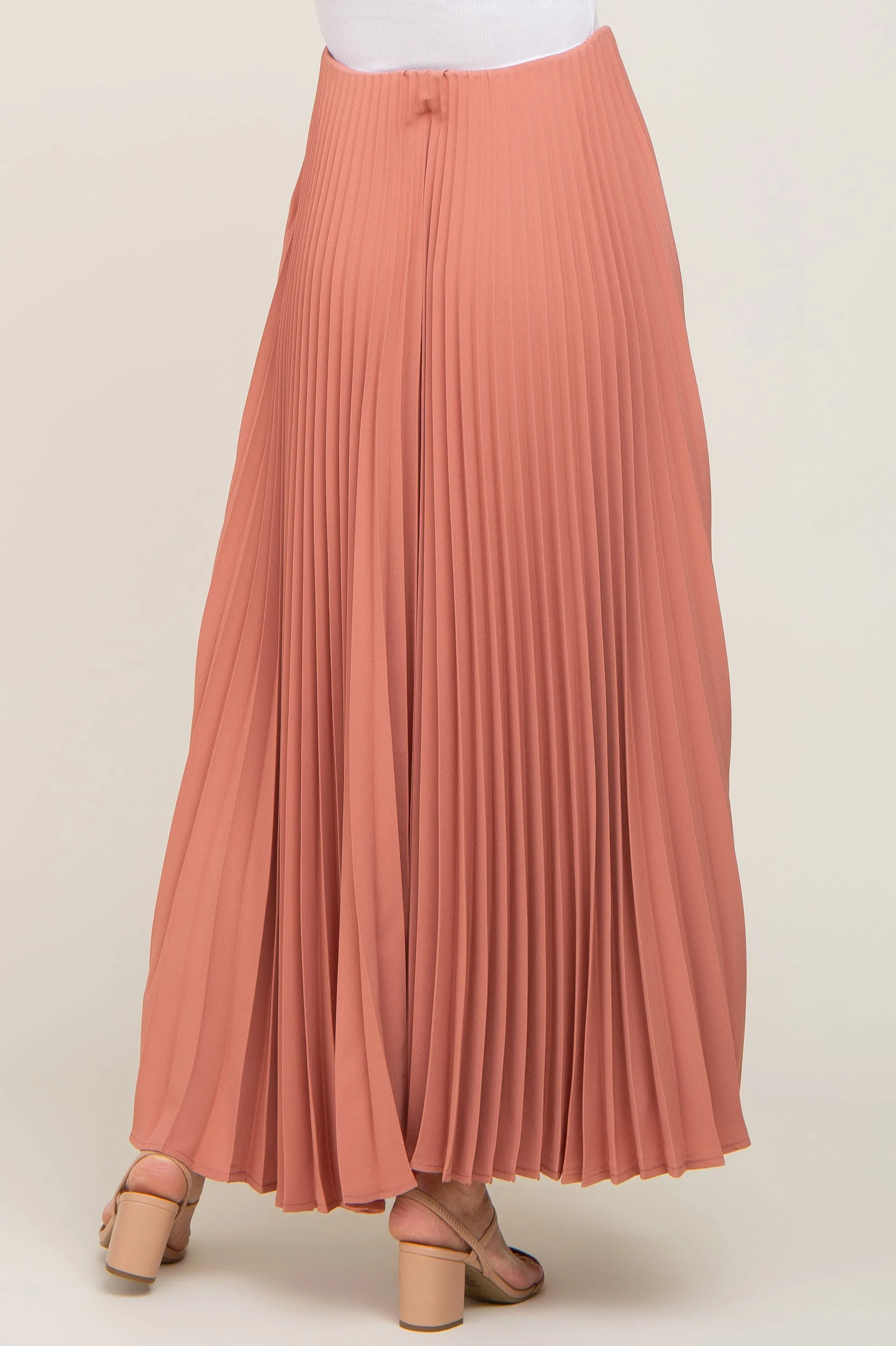 Mauve Pleated Maxi Skirt sold by Pinkblush product image thumbnail 4