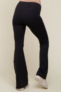 Black Ribbed High Waist Wide Leg Maternity Leggings sold by Pinkblush
