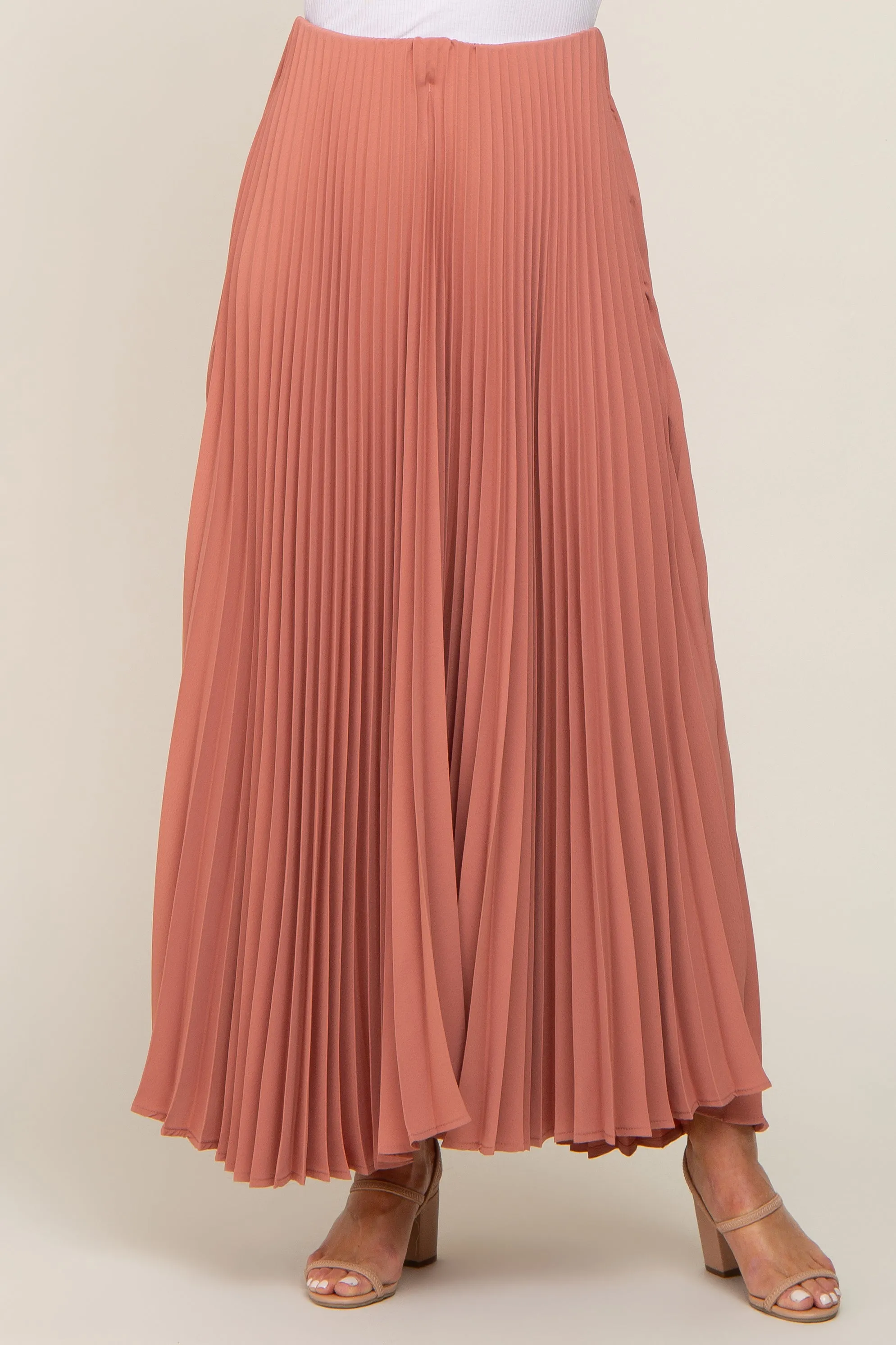 Mauve Pleated Maxi Skirt sold by Pinkblush product image thumbnail 2