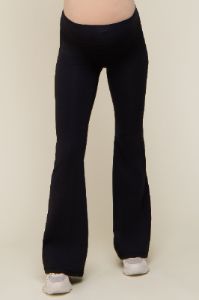 Black Ribbed High Waist Wide Leg Maternity Leggings sold by Pinkblush