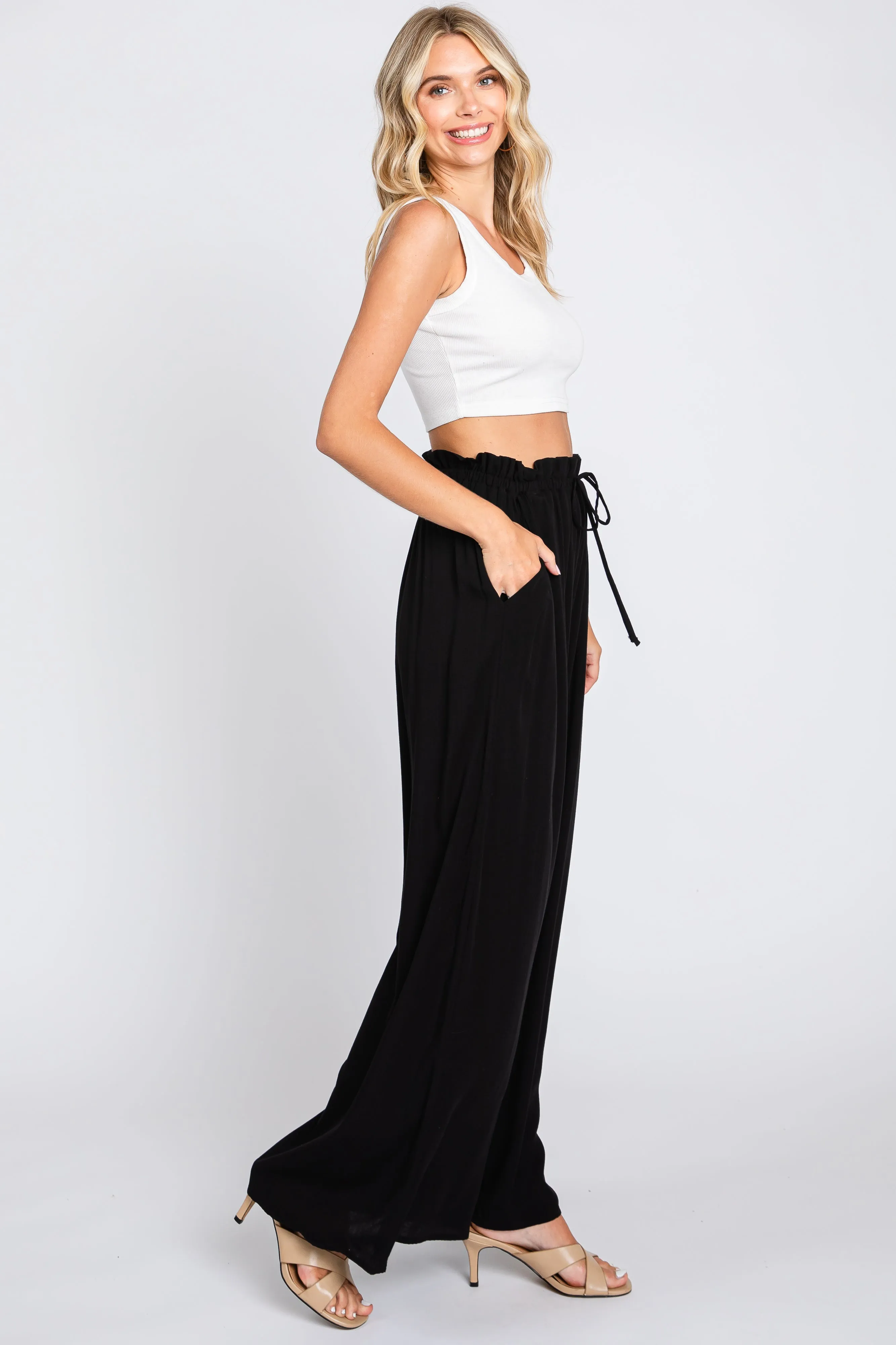 Black Wide Leg Pants sold by Pinkblush product image thumbnail 2