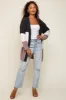 Charcoal Color Blocked Soft Knit Cardigan sold by Pinkblush