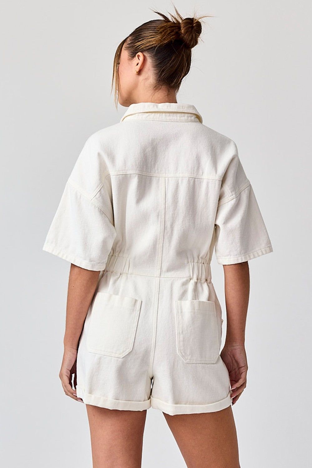 White Romper W/ Elastic Waist sold by Pinkblush product image thumbnail 3