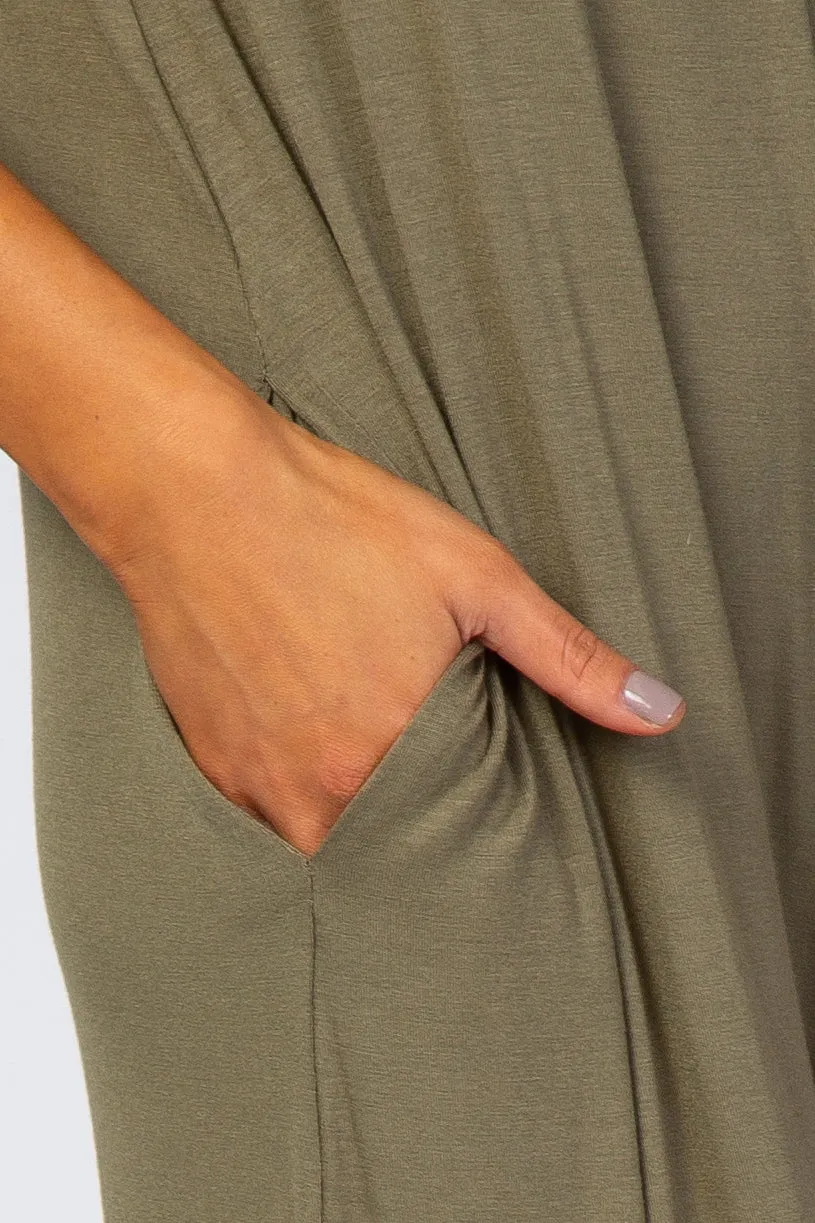 Light Olive Cross Back Wide Leg Jumpsuit sold by Pinkblush product image thumbnail 4