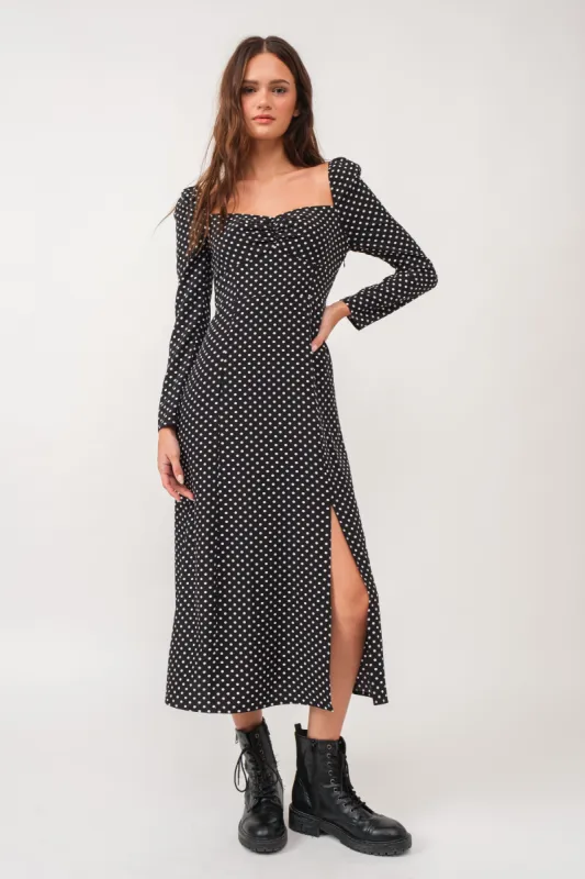Black Sweetheart Long Sleeve Midi Dress sold by Pinkblush