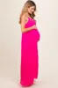 Fuchsia Pleated Sleeveless Maternity Maxi Dress sold by Pinkblush