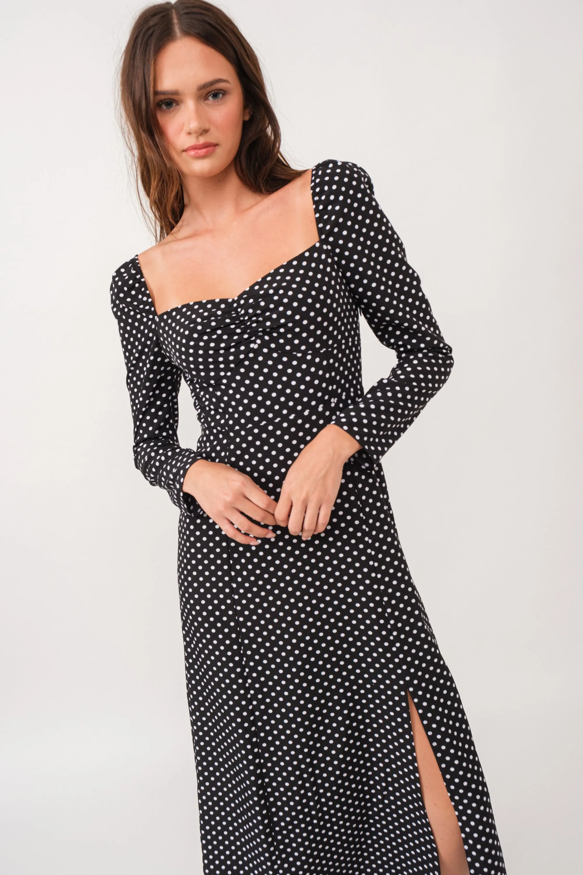 Black Sweetheart Long Sleeve Midi Dress sold by Pinkblush product image thumbnail 2