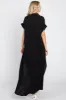 Black Button Down Midi Dress sold by Pinkblush