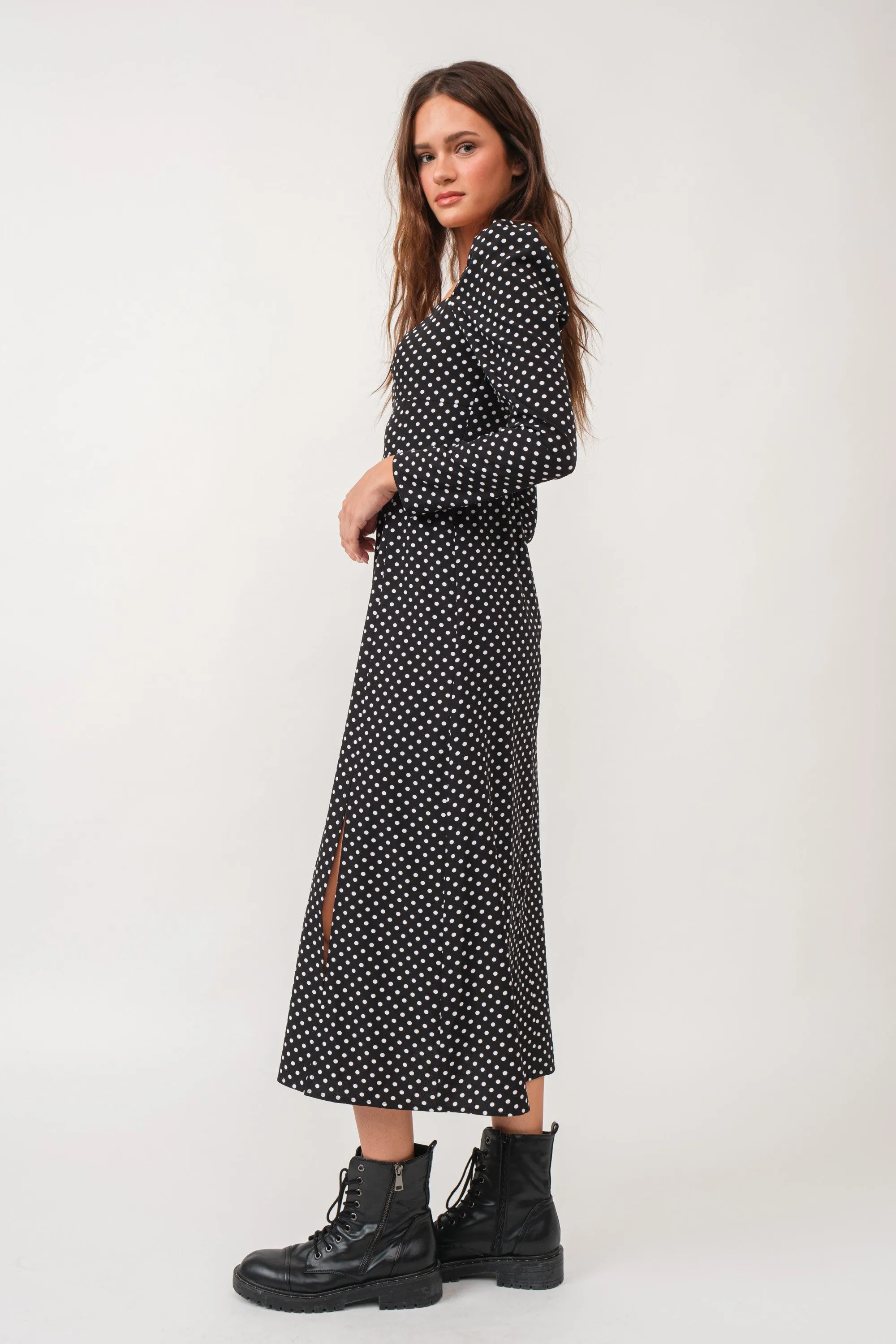 Black Sweetheart Long Sleeve Midi Dress sold by Pinkblush product image thumbnail 3