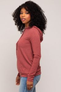 Burgundy Soft Knit Pullover Hoodie sold by Pinkblush
